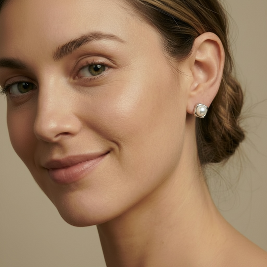 silver pearl earrings