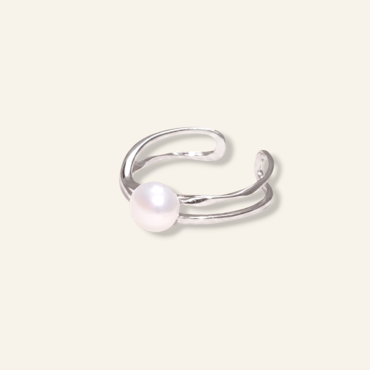 Orbit freshwater pearl ring in sterling silver in Australia