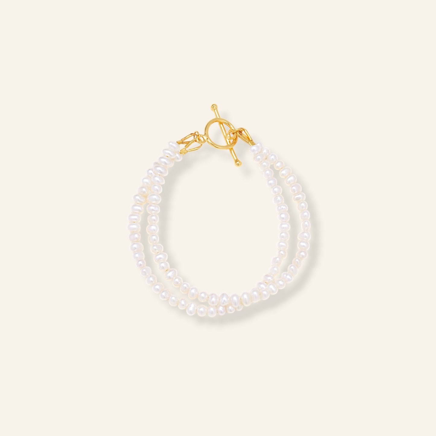 Pearl bracelet with gold clasp 