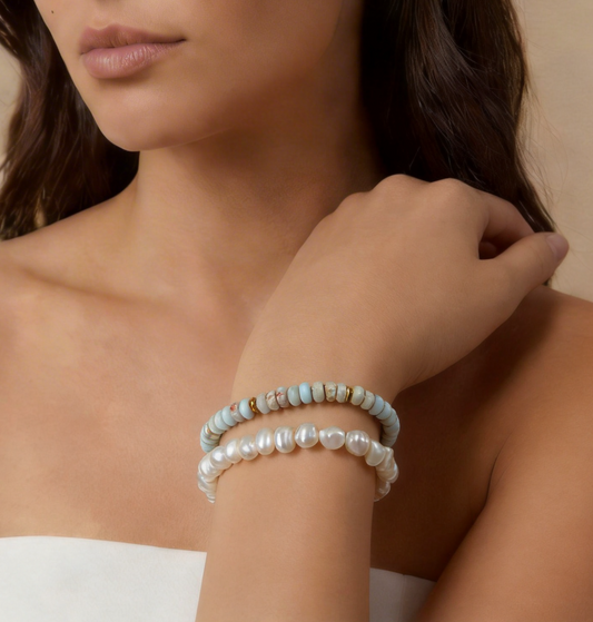 agalmatolite pearl bracelet