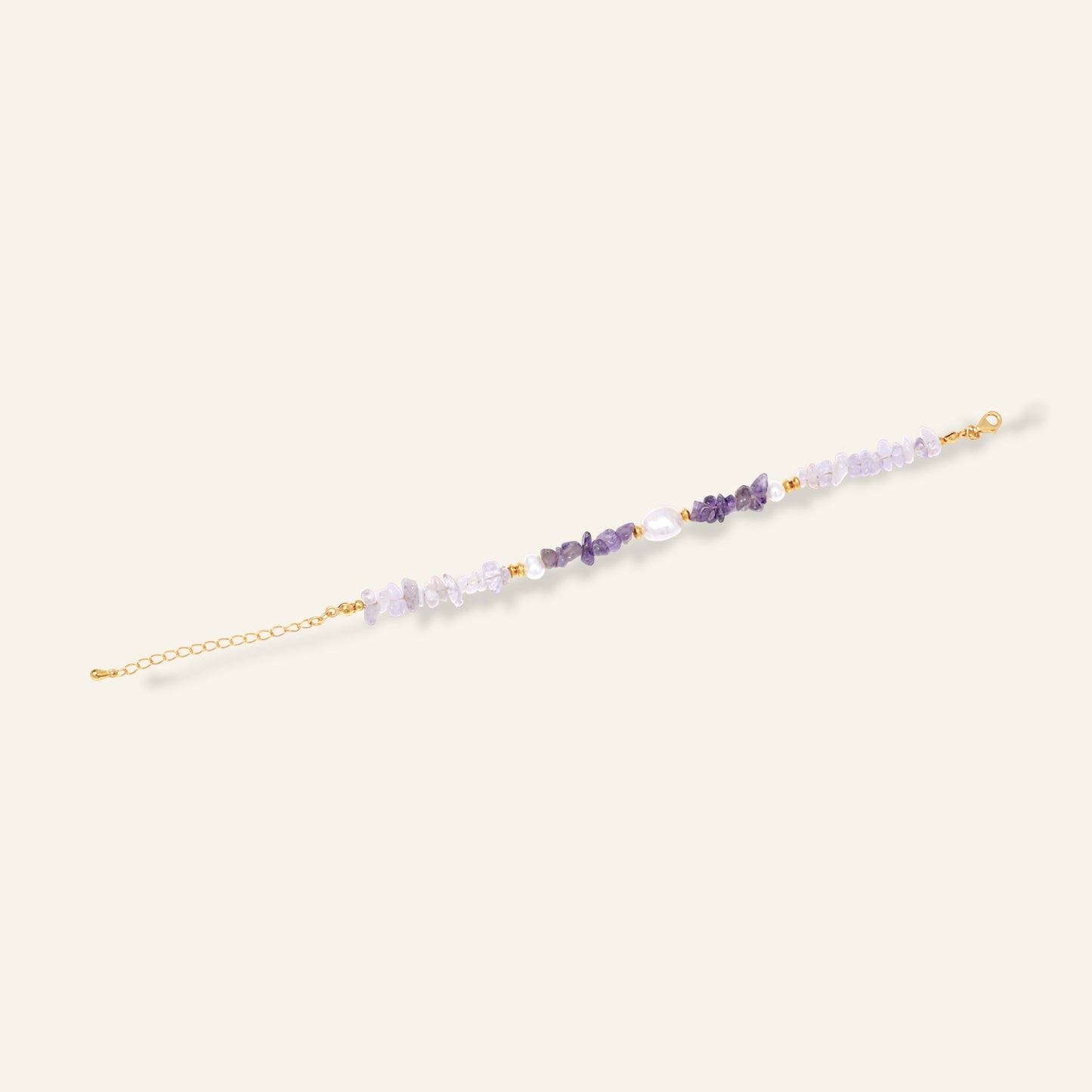 pearl Amethyst Gemstone Bracelet 