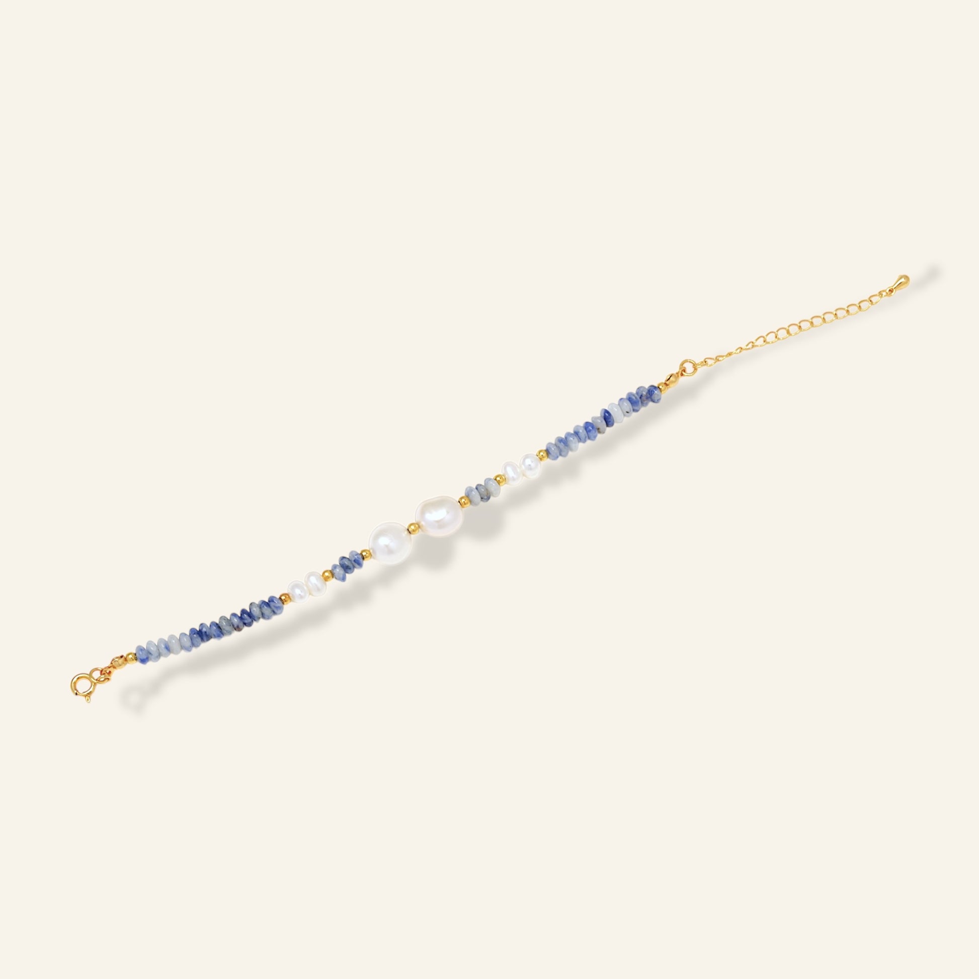 pearl Bracelet with Blue Aventurine