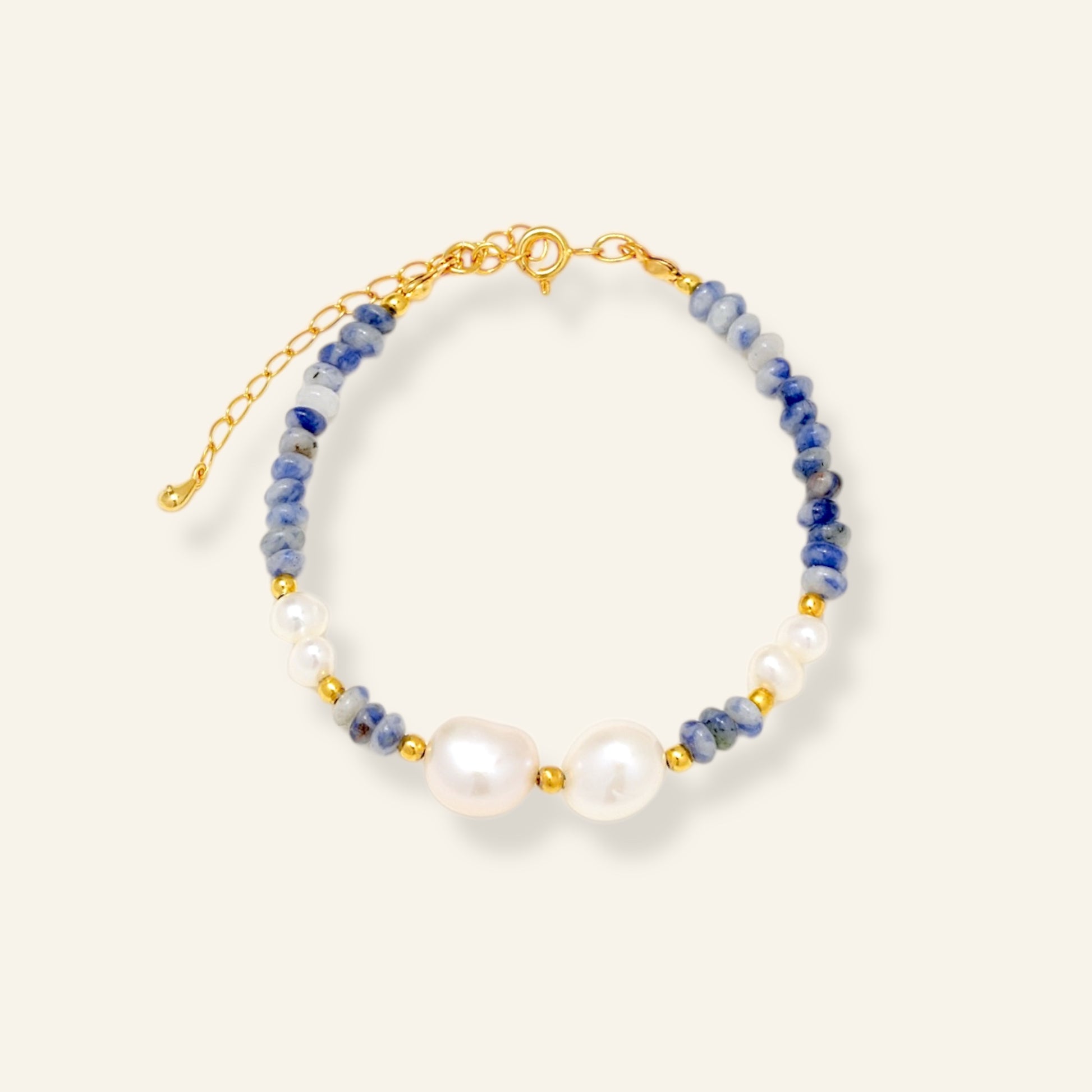 Bracelet with pearls and Blue Aventurine