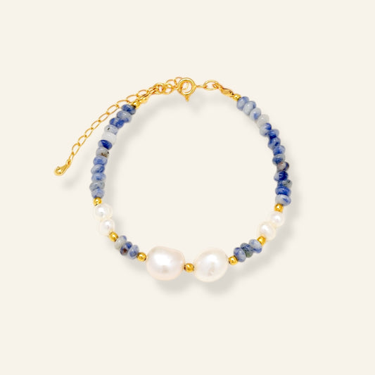 Bracelet with pearls and Blue Aventurine