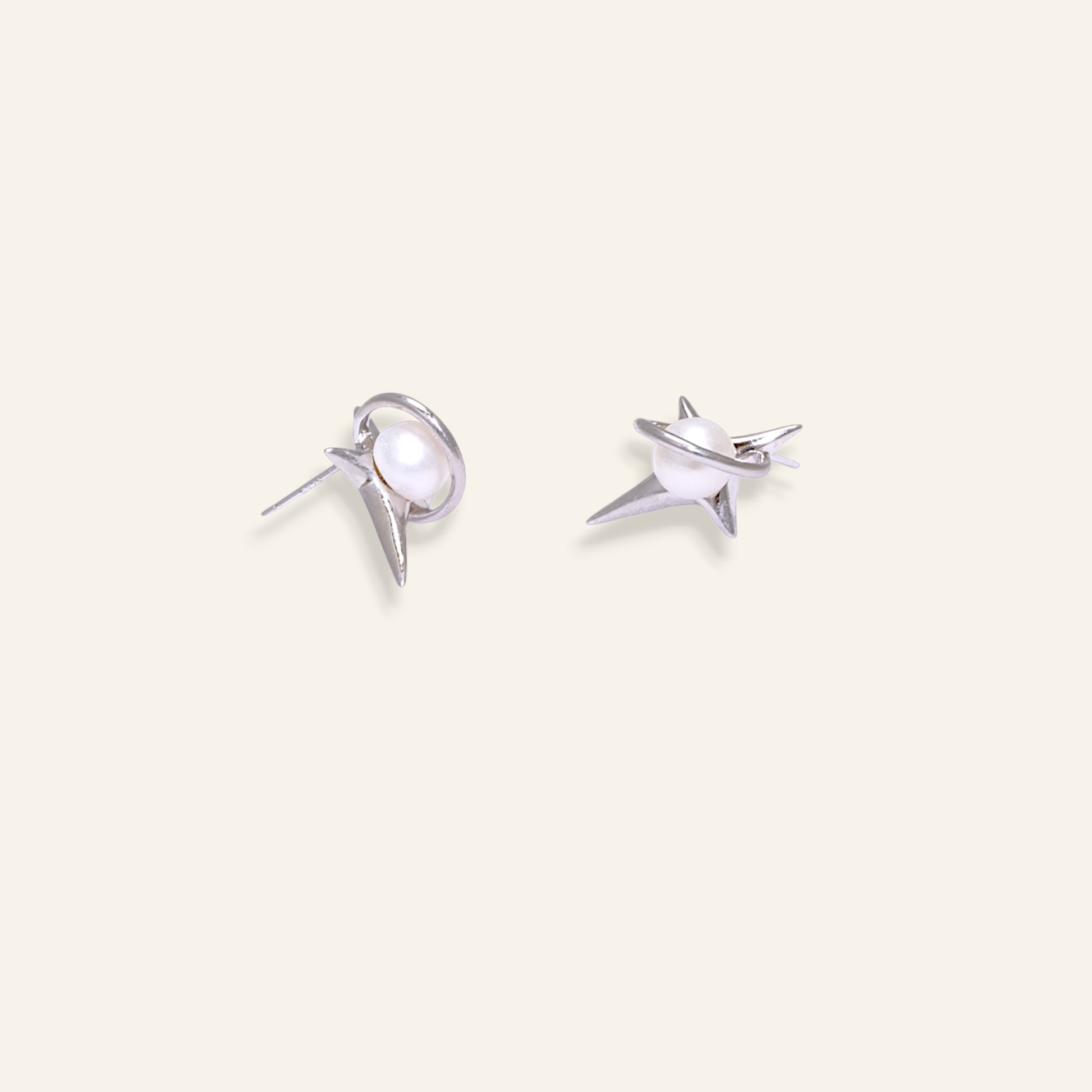 Pair of silver freshwater pearl earrings in melbourne