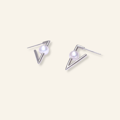 silver pearl earrings