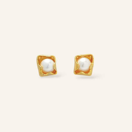 pearl stud earrings