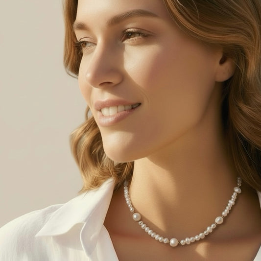 Balanced Layered Pearl Necklace