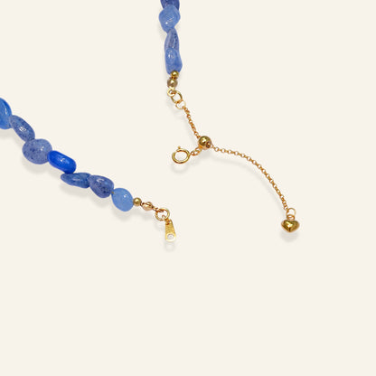 detail blue aventurine pearl necklace