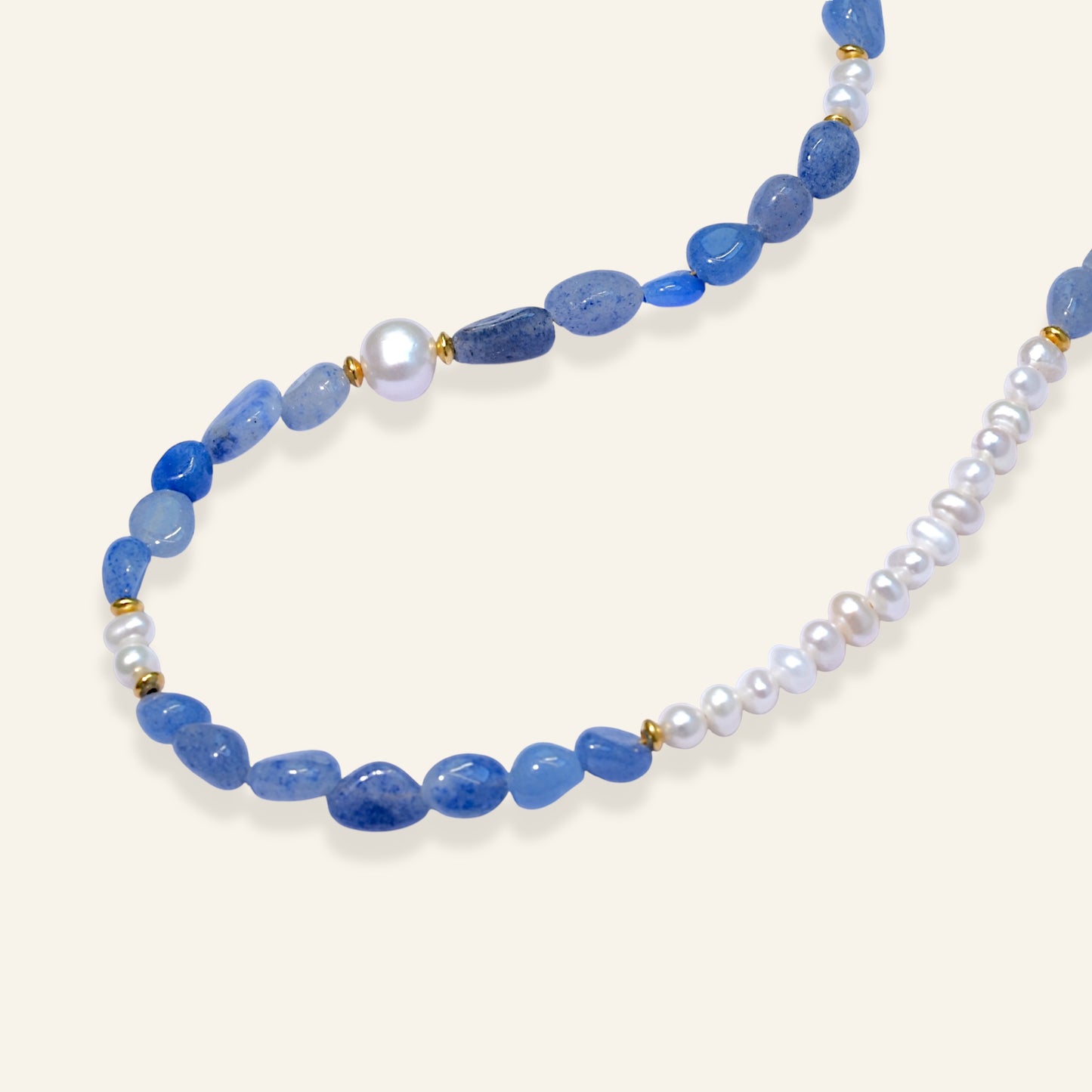 blue aventurine pearl necklace