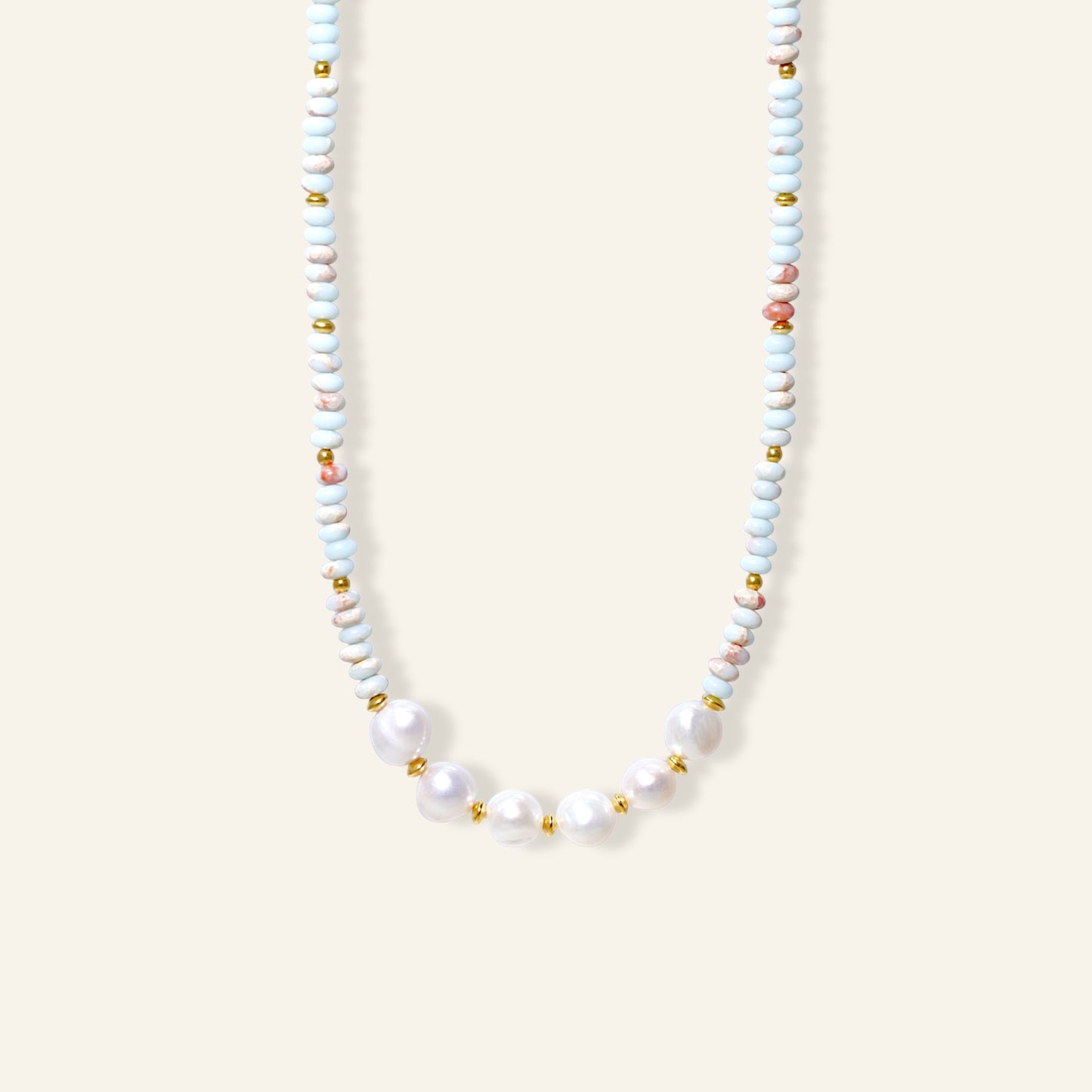 agalmatolite pearl necklace