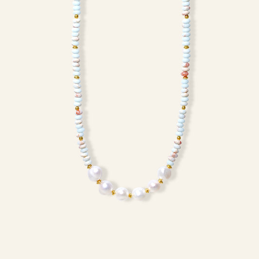 agalmatolite pearl necklace