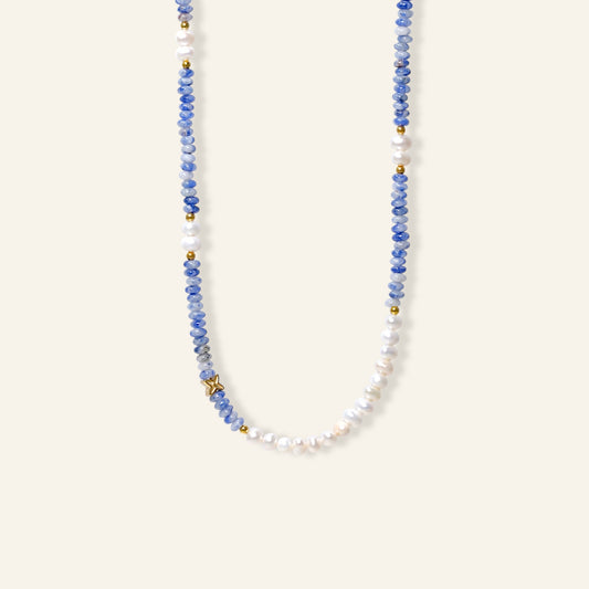 blue aventurine pearl necklace