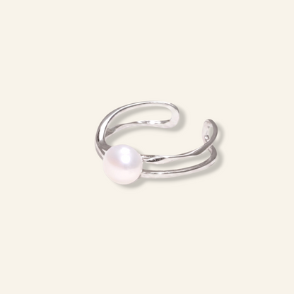 Orbit freshwater pearl ring in sterling silver in Australia